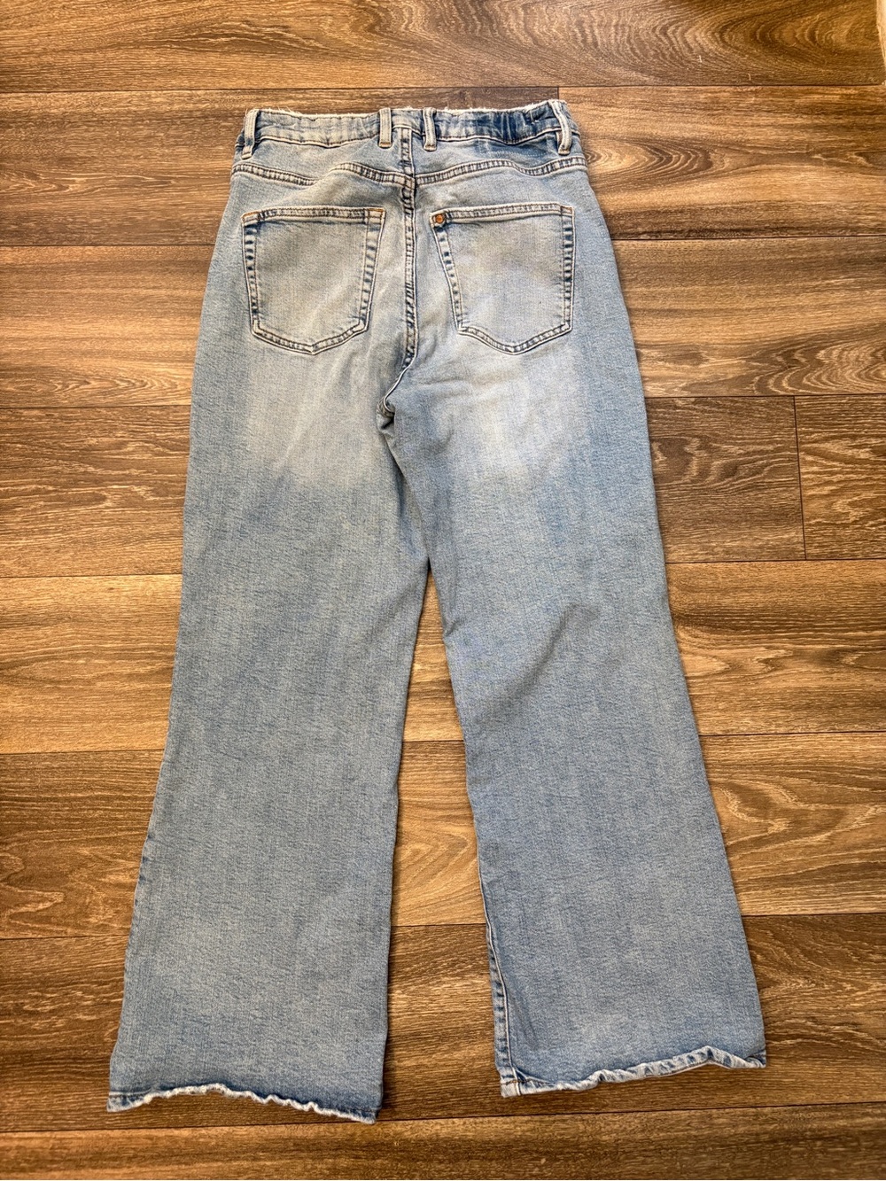 H&M &DENIM Wide High Waist Jeans Light Wash Wide Leg Size 29 Ankle Length - Picture 2 of 5